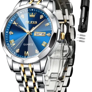 OLEVS Automatic Mechanical Watch - Premium Steel Blue Dial